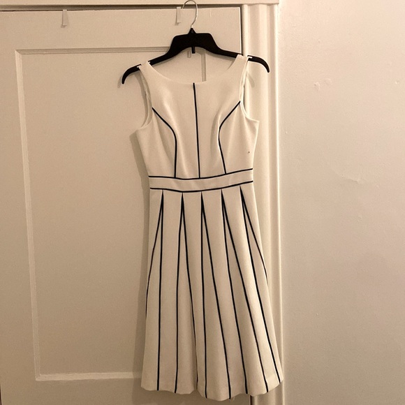 White House Black Market Dresses & Skirts - Never worn white with black stripe cocktail dress